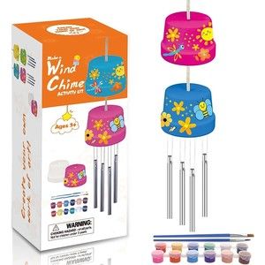 Arts & Crafts Kids Make A Wind Chime Kits Construct & Paint Wind Powered Chime